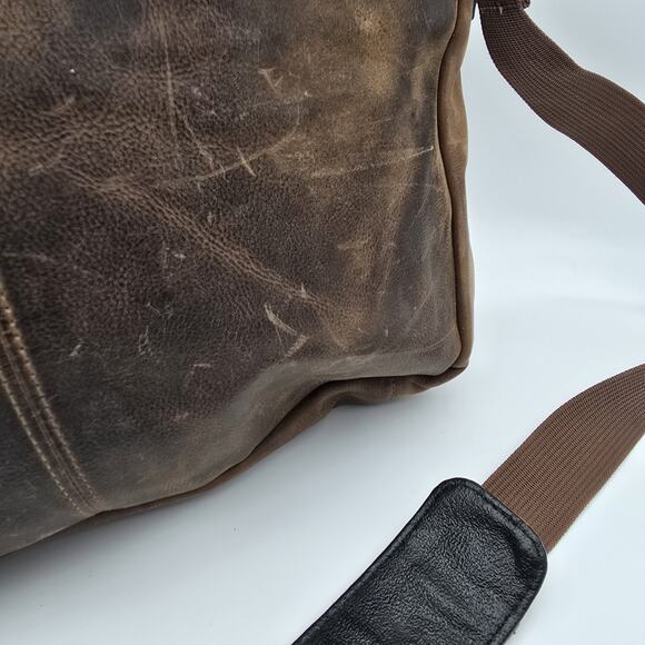 Wilsons Leather Messenger Bag Brown Vintage Legal Breifcase Shoulder Distressed - Picture 10 of 16